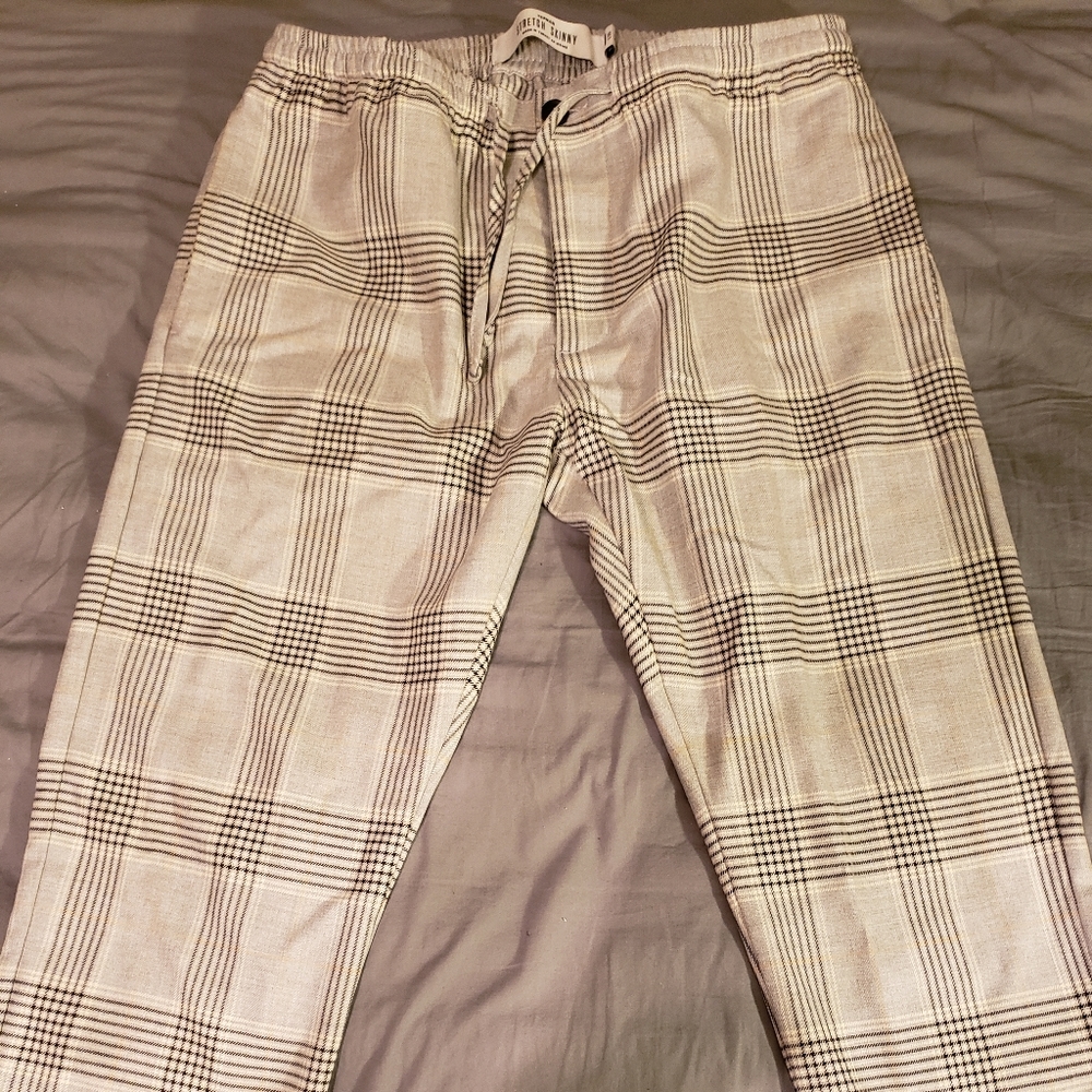 Gray Regular Fit Check Suit jogger Pants